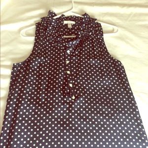 Jcrew Silk Ruffle Neck Silk Popover